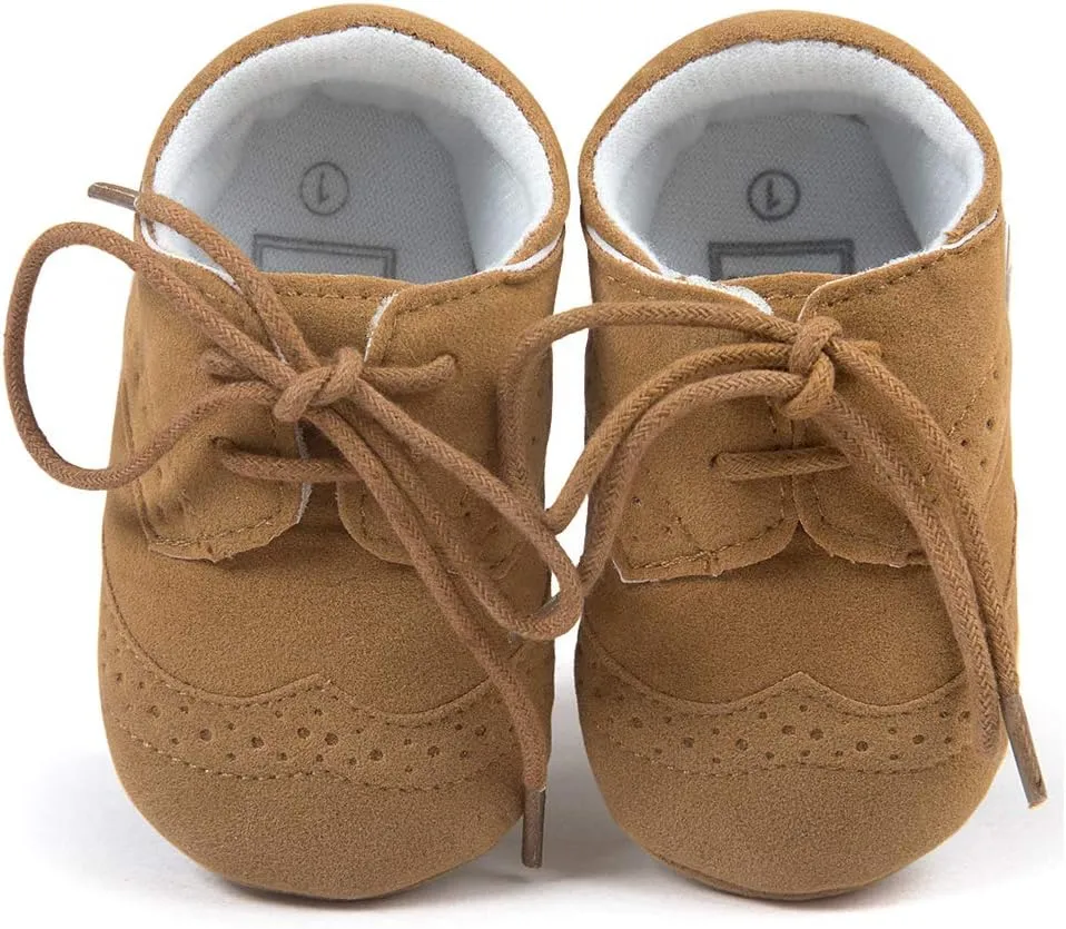 Anrentiy Baby Toddler Boys Girls Oxford Dress Shoes Classic Formal Infant First Walking Christening Shoes