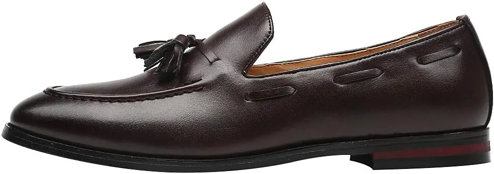 ANUFER Men's Classic British Style Tassel Loafers Lightweight Moccasin Slippers