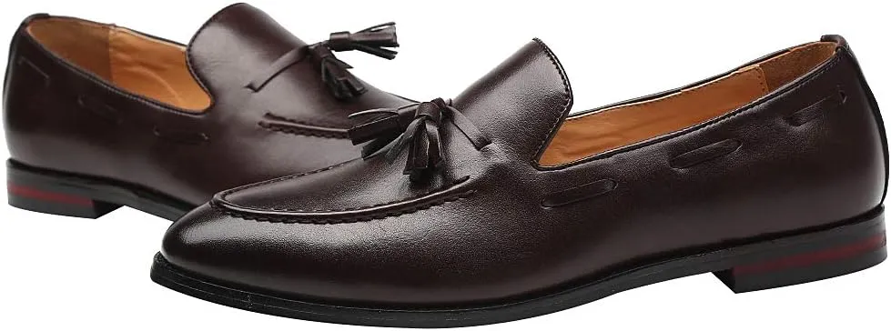 ANUFER Men's Classic British Style Tassel Loafers Lightweight Moccasin Slippers