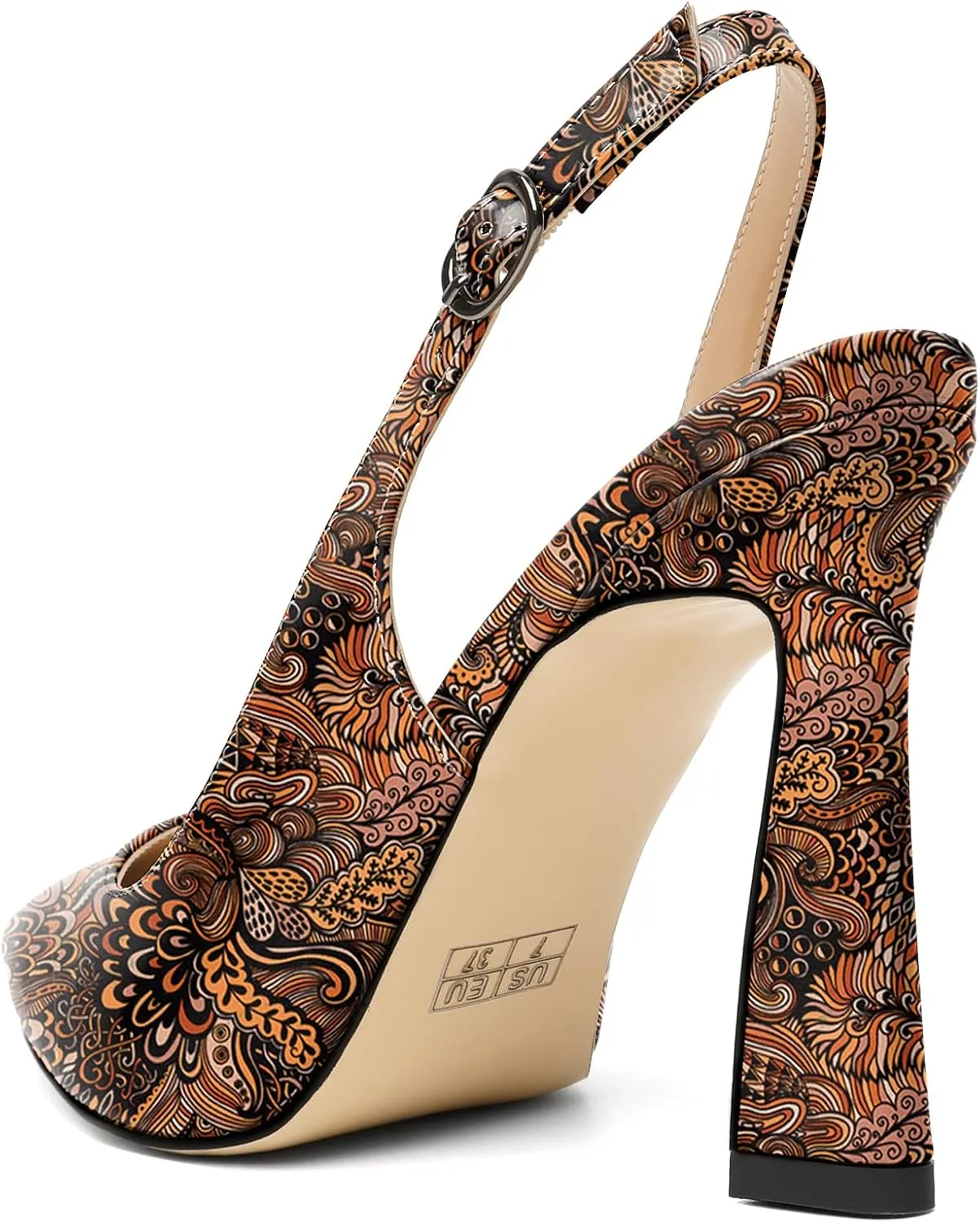 AUMOTED Women's Stilettos High Heels Slingback Pumps Close Pointed Toe Spool Heels Patent Solid Dating Party Dress Shoes 4 Inch