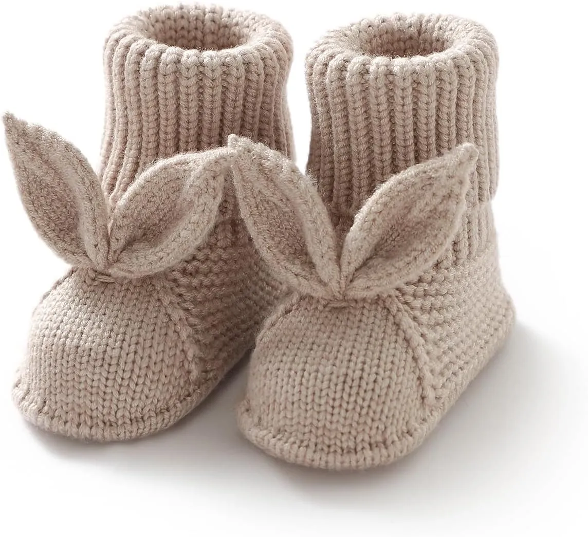 Baby Booties Newborn First Walkers Soft Knit Boots Warm Knitted Crib Shoes for Boy Girl Crochet Infant Sock