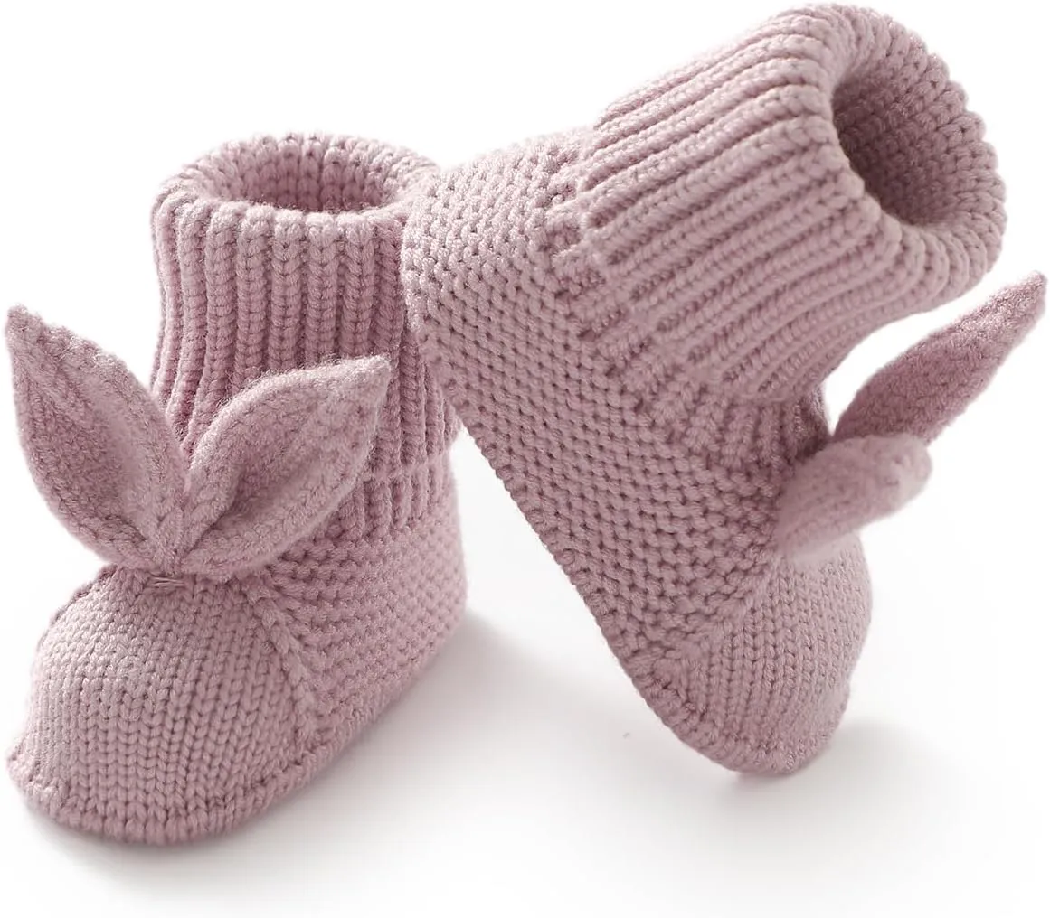 Baby Booties Newborn First Walkers Soft Knit Boots Warm Knitted Crib Shoes for Boy Girl Crochet Infant Sock