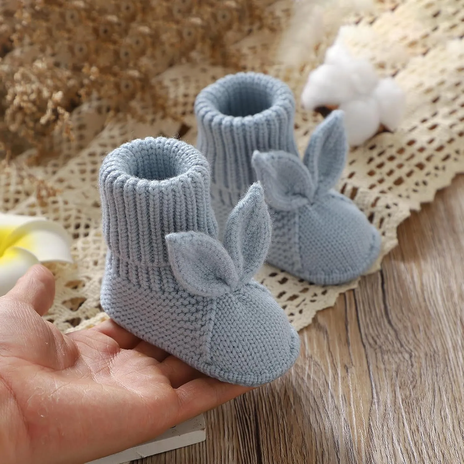 Baby Booties Newborn First Walkers Soft Knit Boots Warm Knitted Crib Shoes for Boy Girl Crochet Infant Sock