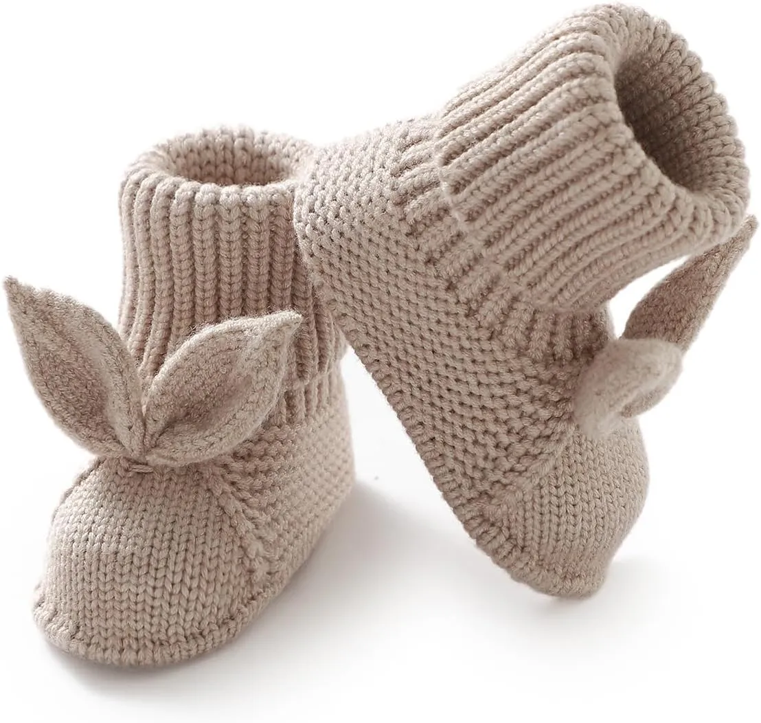 Baby Booties Newborn First Walkers Soft Knit Boots Warm Knitted Crib Shoes for Boy Girl Crochet Infant Sock