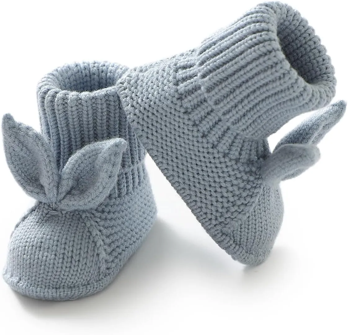 Baby Booties Newborn First Walkers Soft Knit Boots Warm Knitted Crib Shoes for Boy Girl Crochet Infant Sock