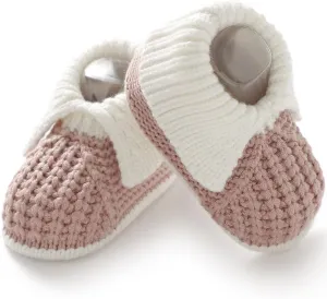 Baby Booties Newborn Hand Knit Sock Shoes Soft Cozy First Walkers for Infant Boys Girls