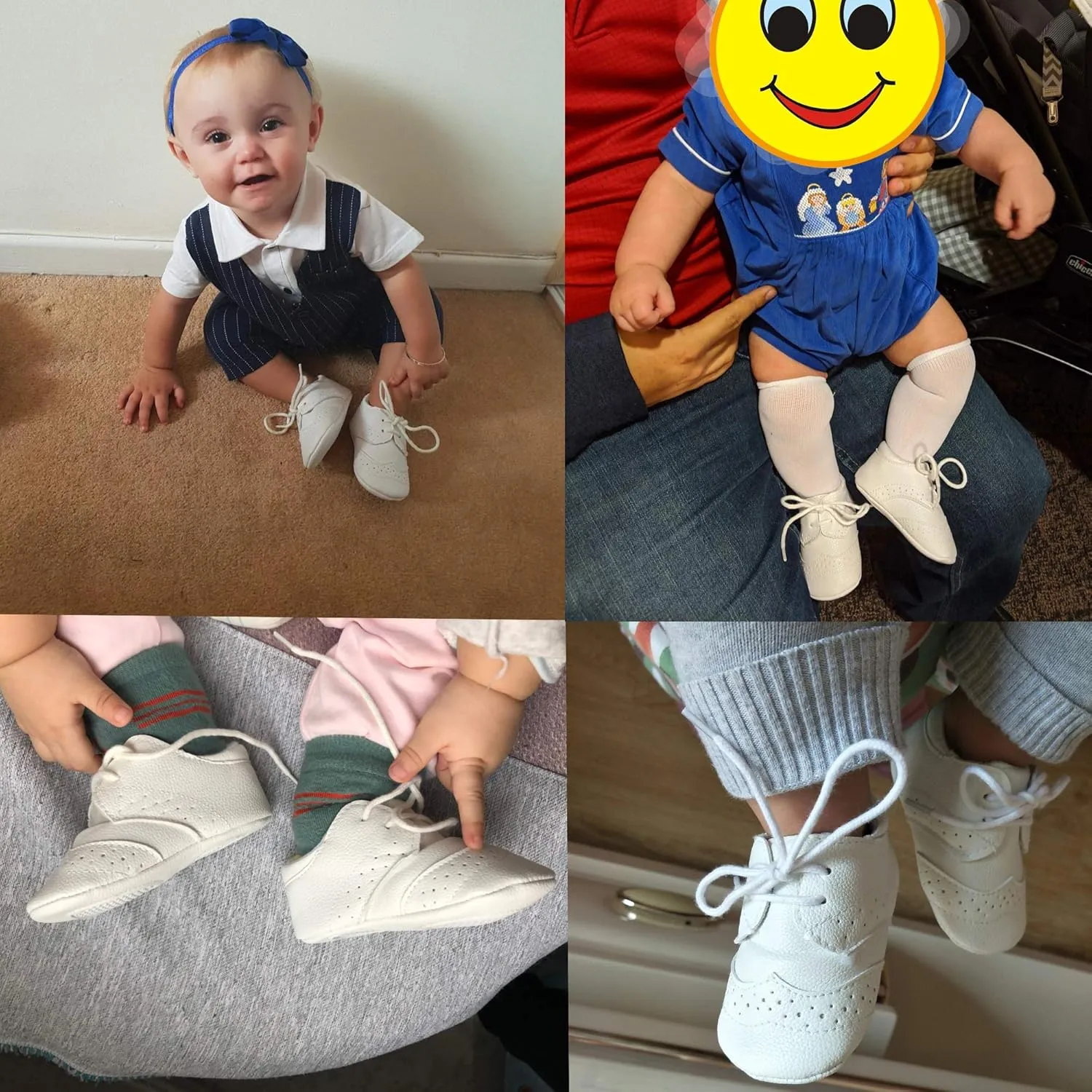 Baby Boys Girls Shoes Soft Sole Non-Slip PU Leather Baptism Christening Shoes Infant First Walker Shoes Toddler Crib Shoes Newborn Loafers Flats Shoes