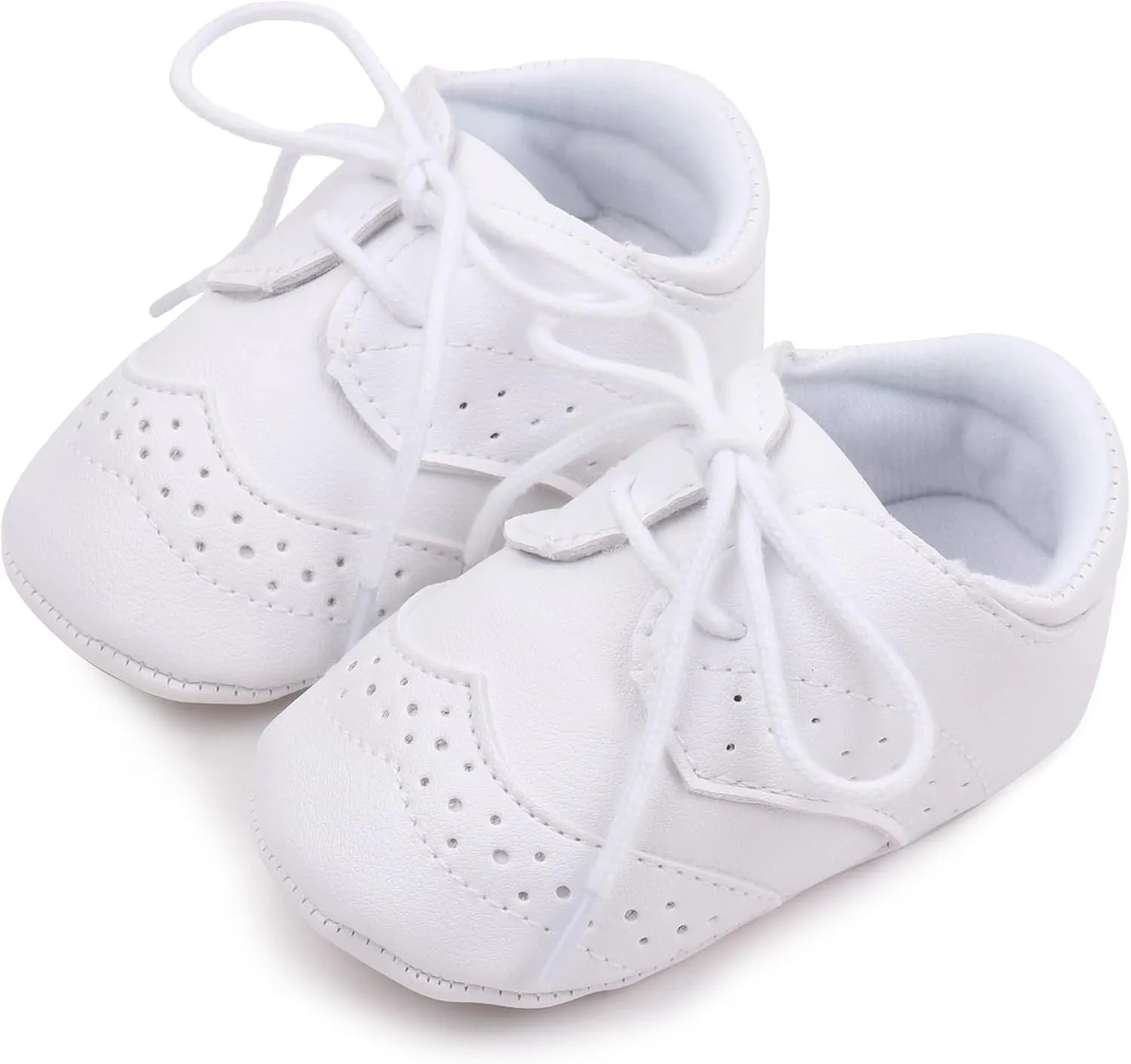 Baby Boys Girls Shoes Soft Sole Non-Slip PU Leather Baptism Christening Shoes Infant First Walker Shoes Toddler Crib Shoes Newborn Loafers Flats Shoes
