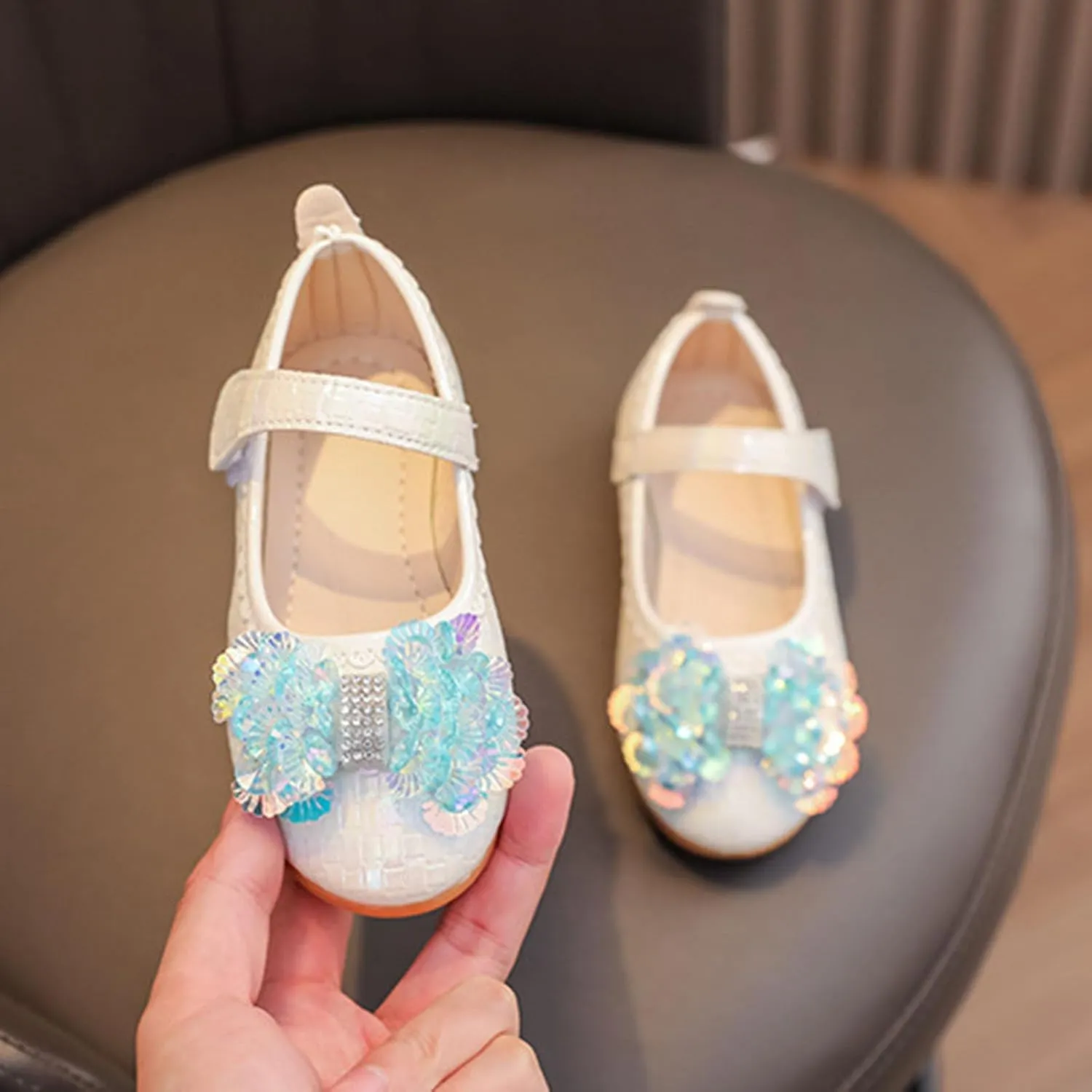 Baby Girl Moccasins Princess Sparkly Mary Jane Leather Loafers School Uniform Wedding Mary Jane Ideal Walking Shoes