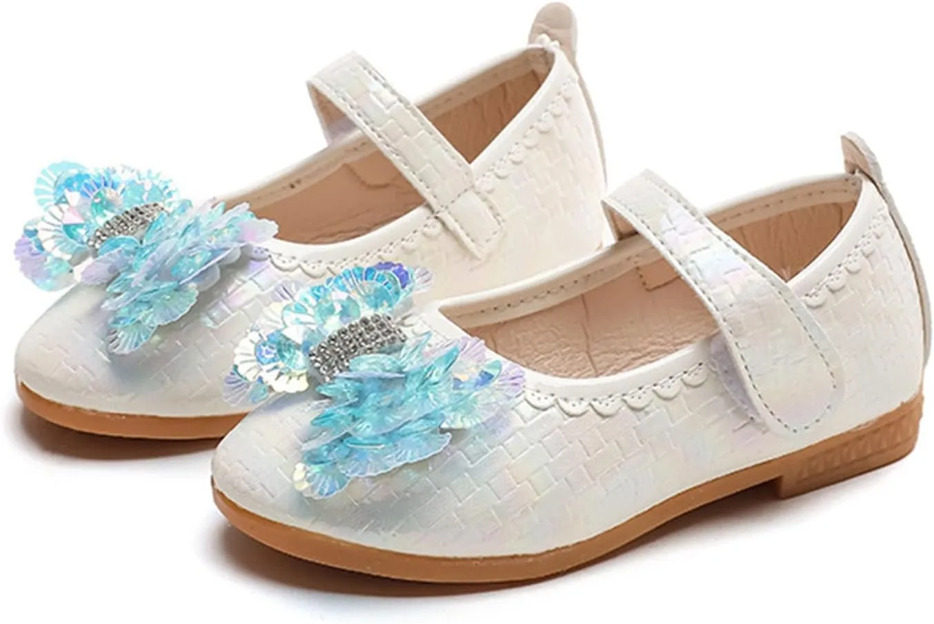 Baby Girl Moccasins Princess Sparkly Mary Jane Leather Loafers School Uniform Wedding Mary Jane Ideal Walking Shoes