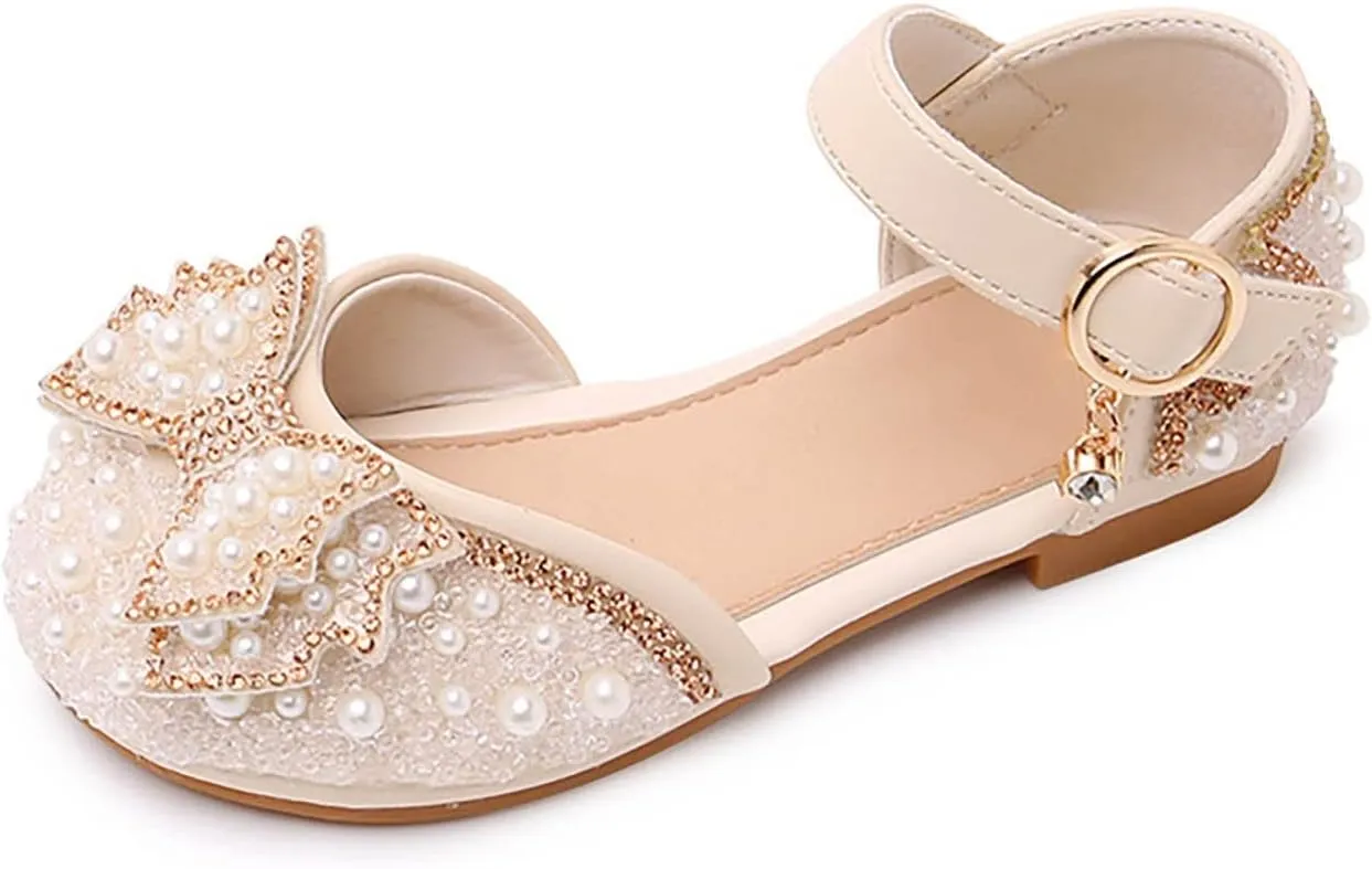 Baby Girls' Bowknot Princess Shoes Wedding Party Dress Shoes Soft Flat Shoes Girls' Dance Shoes Toddler Shoes
