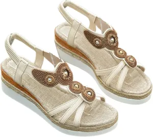 Bohemian Women's Sandals With Mid Heel Design Everyday Wear Perfect Casual Outfits Insoles for Sandals