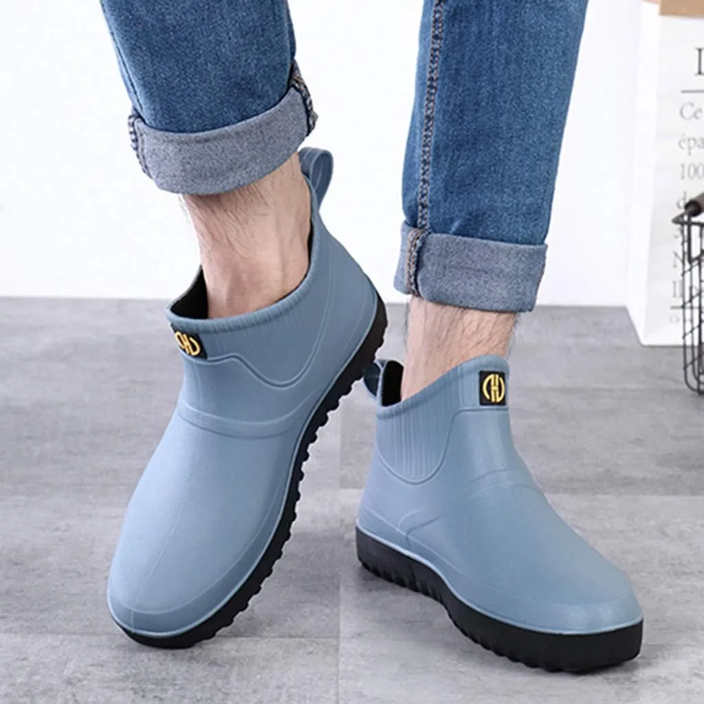 Boots Slip Water On Outdoor Men Rain Ankle Casual Short Fashion Shoes Men's casual shoes Dress Shoes Comfortable, 8
