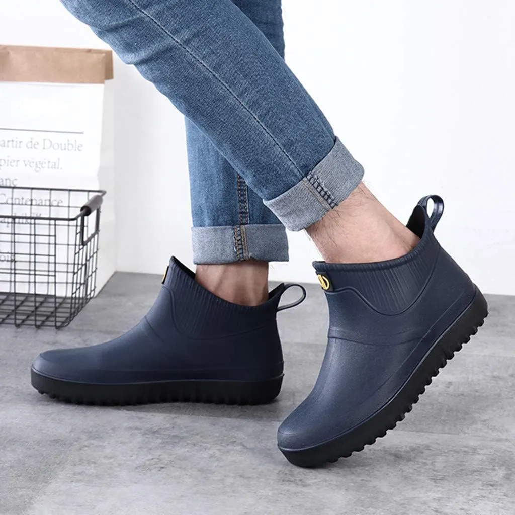 Boots Slip Water On Outdoor Men Rain Ankle Casual Short Fashion Shoes Men's casual shoes Dress Shoes Comfortable, 8