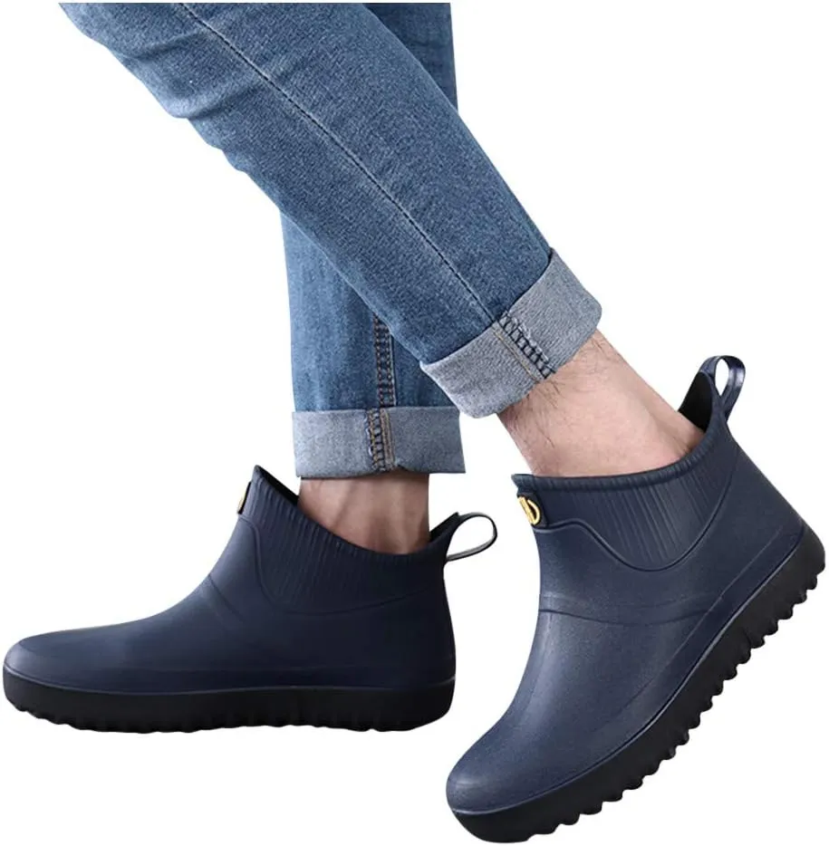 Boots Slip Water On Outdoor Men Rain Ankle Casual Short Fashion Shoes Men's casual shoes Dress Shoes Comfortable, 8