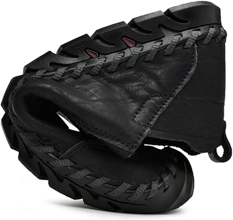 ChicWind Men's Hand Stitching Breathable Leather Sneakers Comfort Lace Up Driving Shoes