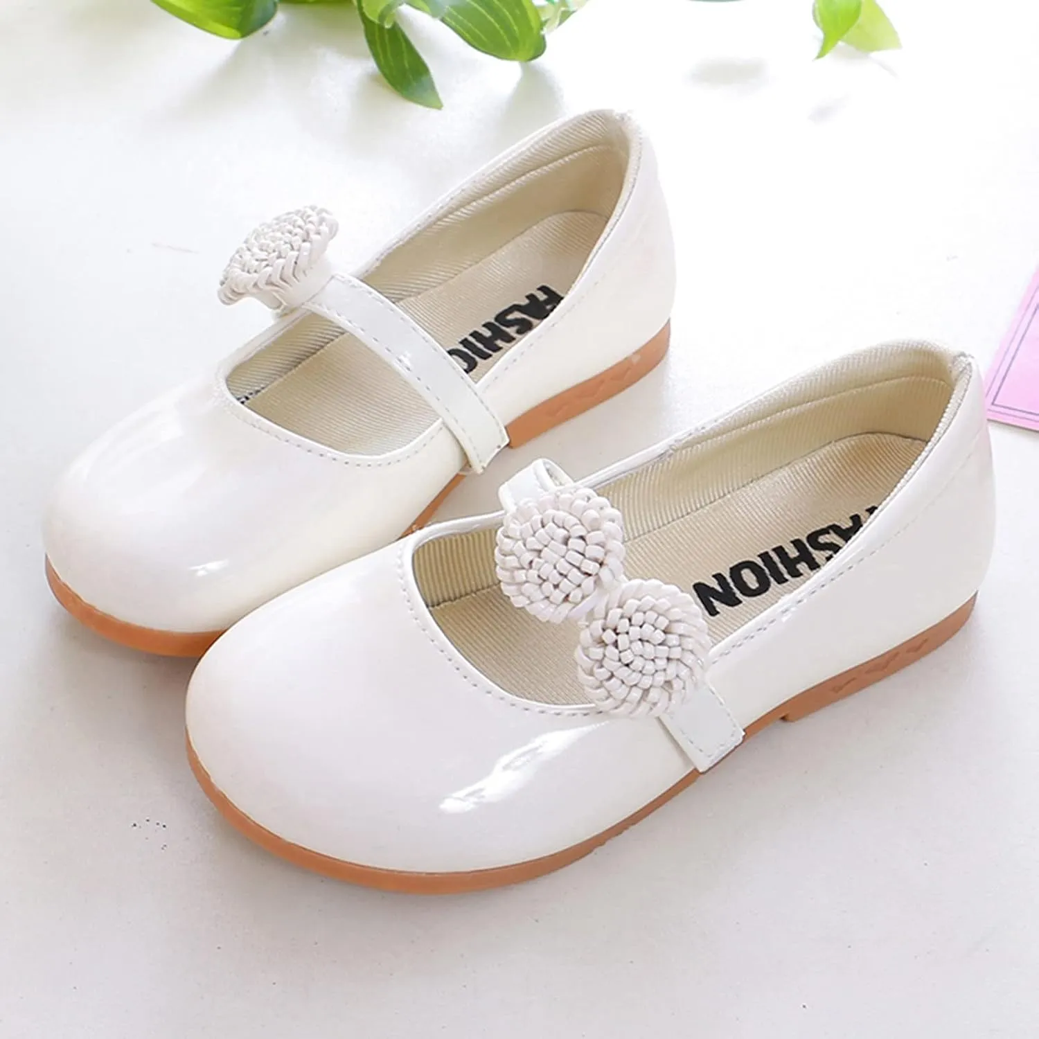 Children Shoes White Leather Shoes Bowknot Girls Princess Shoes Single Shoes Performance Shoes Girls Clothes Size 4