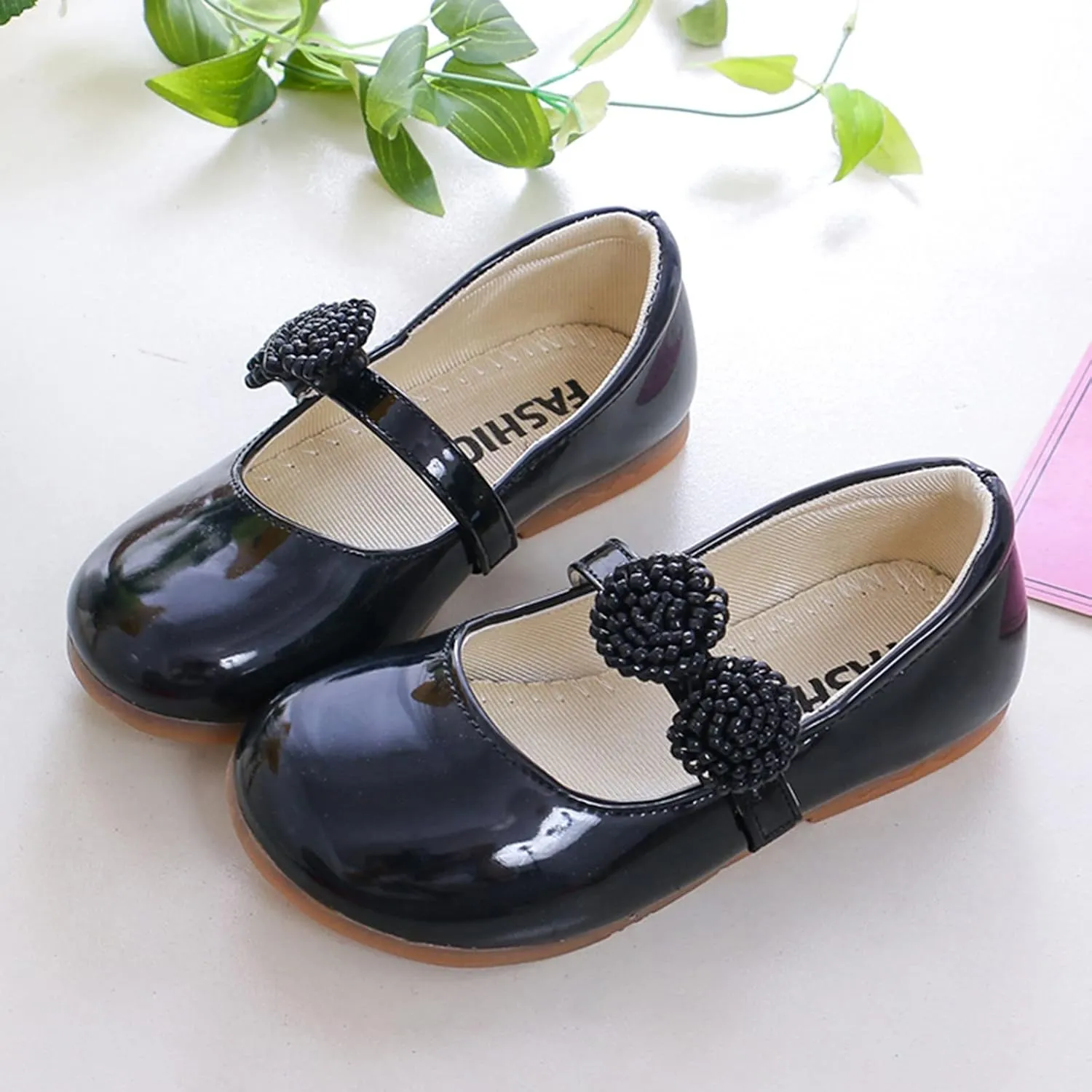 Children Shoes White Leather Shoes Bowknot Girls Princess Shoes Single Shoes Performance Shoes Girls Clothes Size 4