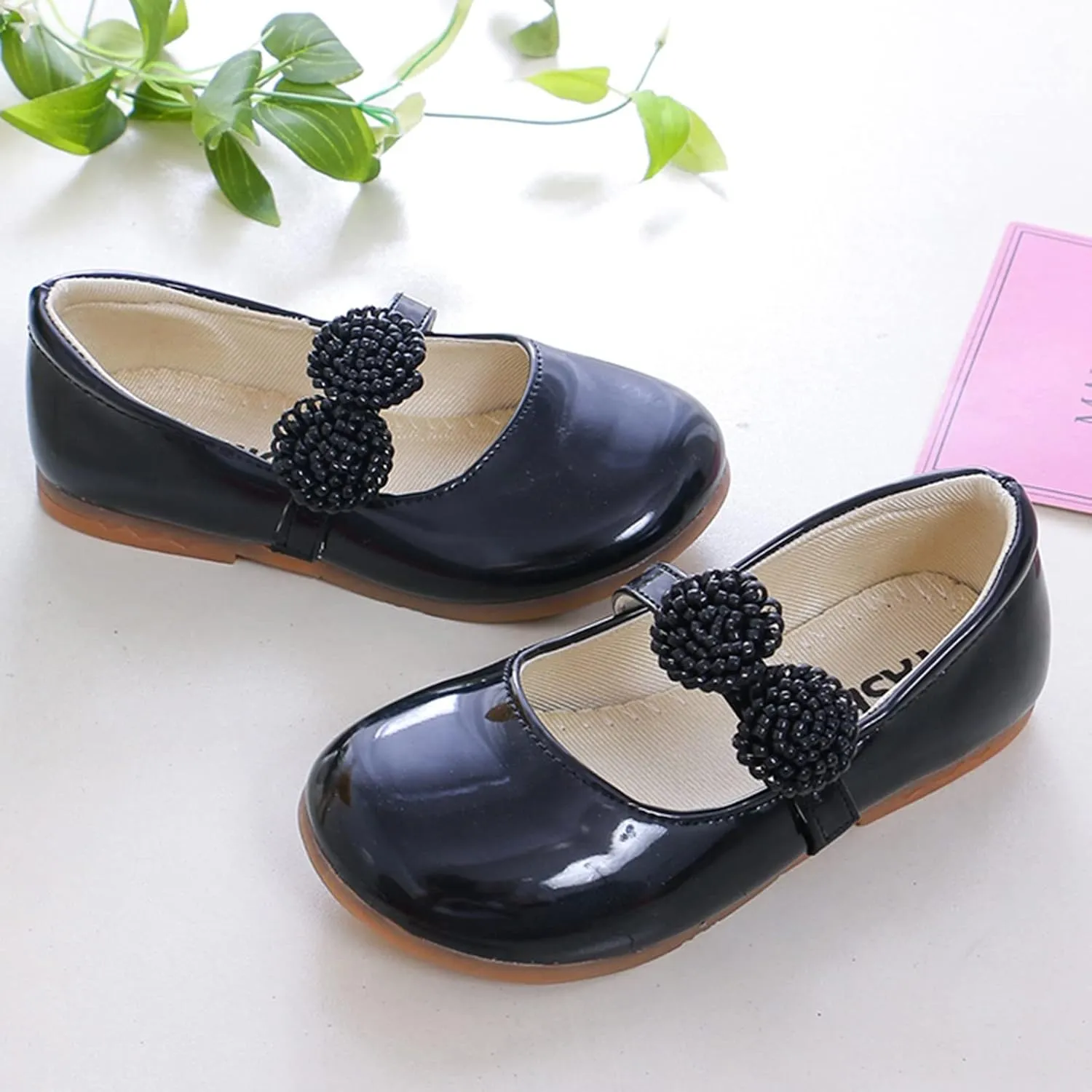 Children Shoes White Leather Shoes Bowknot Girls Princess Shoes Single Shoes Performance Shoes Girls Clothes Size 4