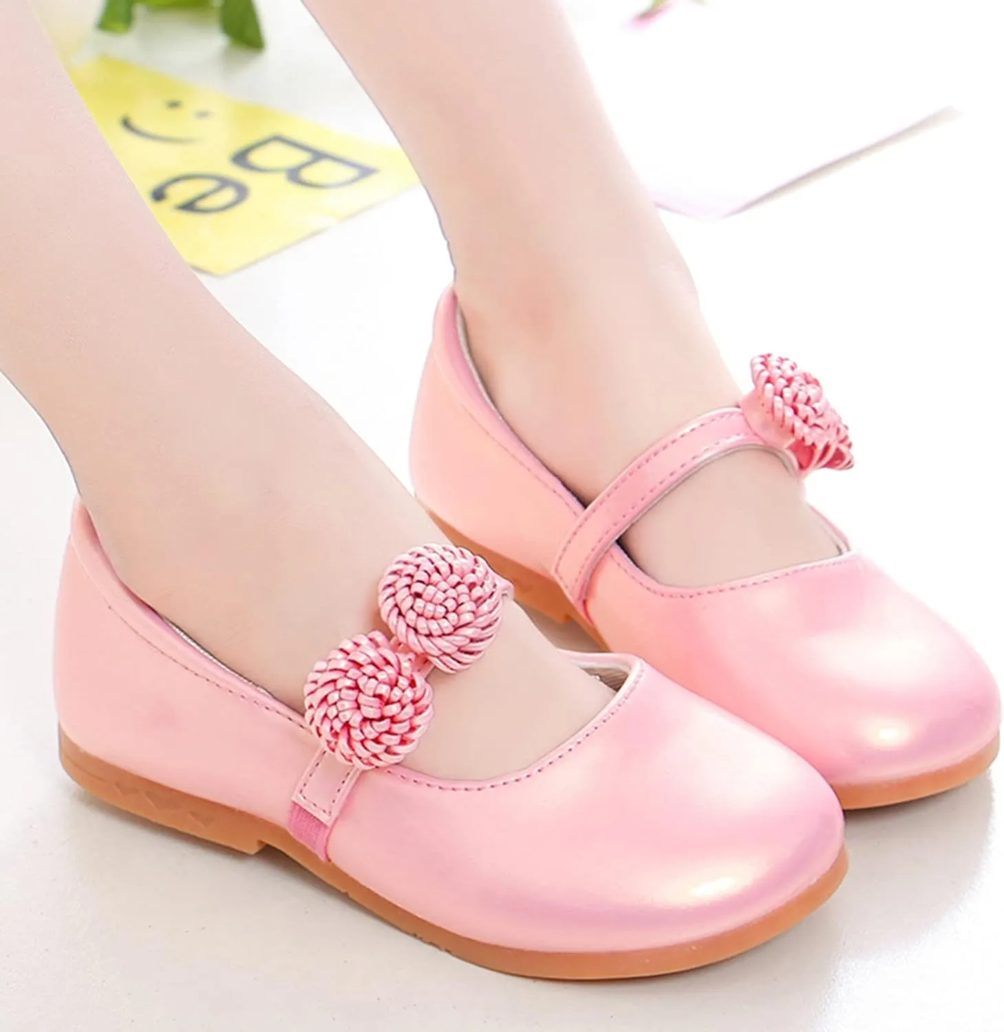 Children Shoes White Leather Shoes Bowknot Girls Princess Shoes Single Shoes Performance Shoes Girls Clothes Size 4
