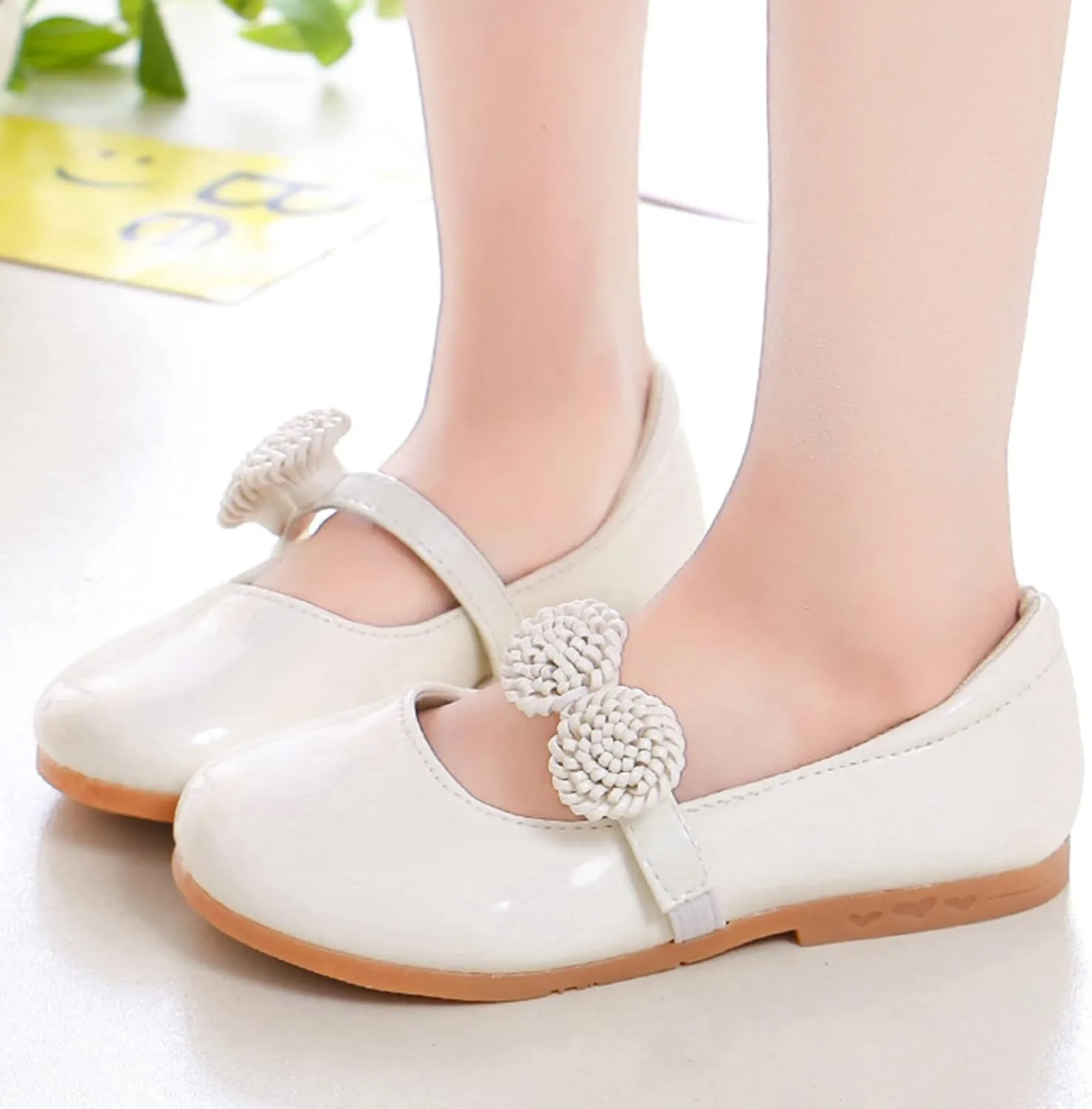 Children Shoes White Leather Shoes Bowknot Girls Princess Shoes Single Shoes Performance Shoes Girls Clothes Size 4