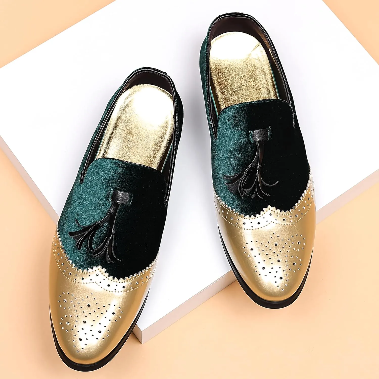 COSIDRAM Men's Casual Shoes Tassel Loafers Wingtip Brogues Comfort Slip on Walking Velvet Shoes