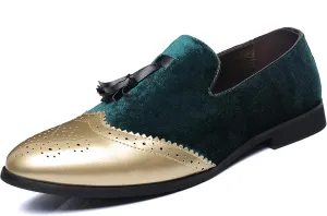 COSIDRAM Men's Casual Shoes Tassel Loafers Wingtip Brogues Comfort Slip on Walking Velvet Shoes