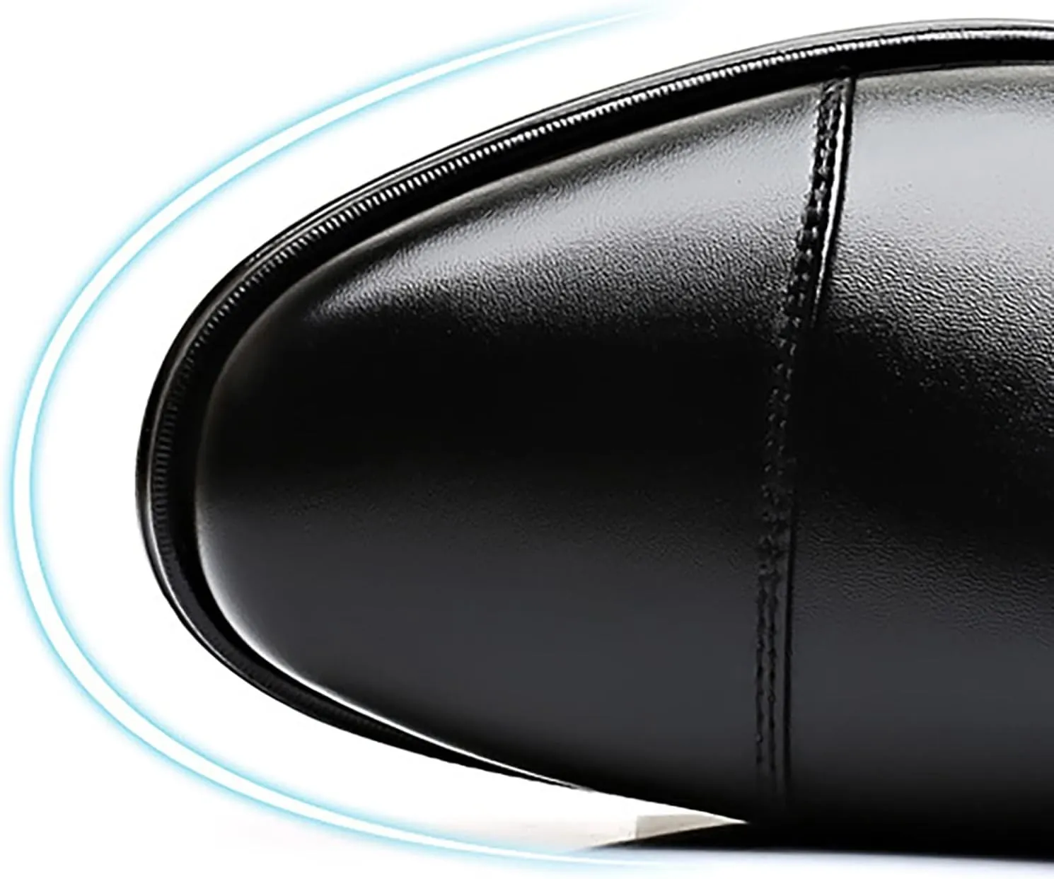 CsgrFagr Men's Leather Shoes Business Attire Men's Youth Round Toe Shoes British Breathable and Versatile Casual Shoes Mens Leather Dress Shoes Toe (Black, 8.5)