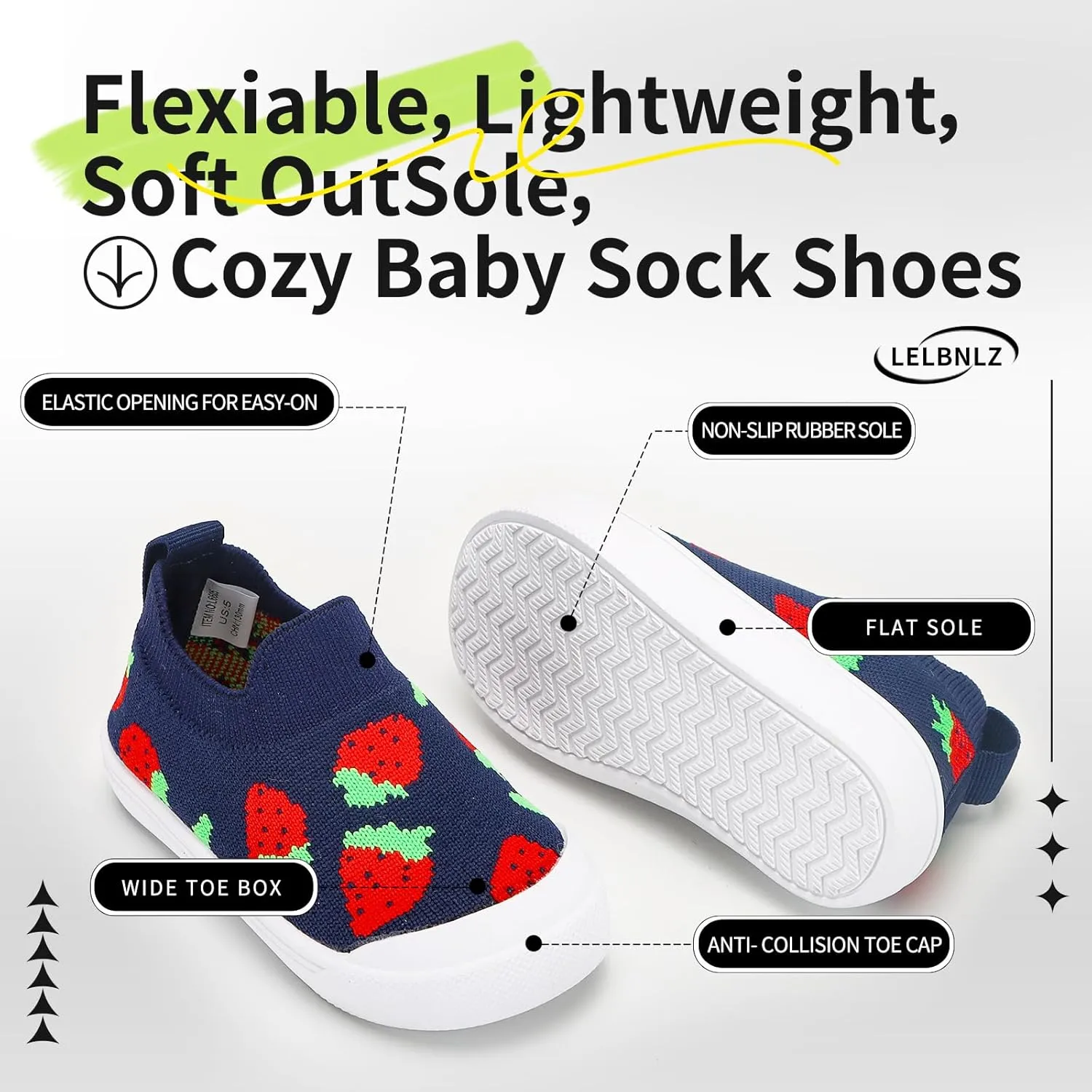 Cute Baby Shoes,Non-Skid Toddler Shoes,Soft Sole Baby Girl Shoes 6-24 Months, Lightweight Boys Shoes,Baby Walking Shoes,Toddler Boy Shoes,Breathable Infant Shoes,Toddler Sneakers for Babies