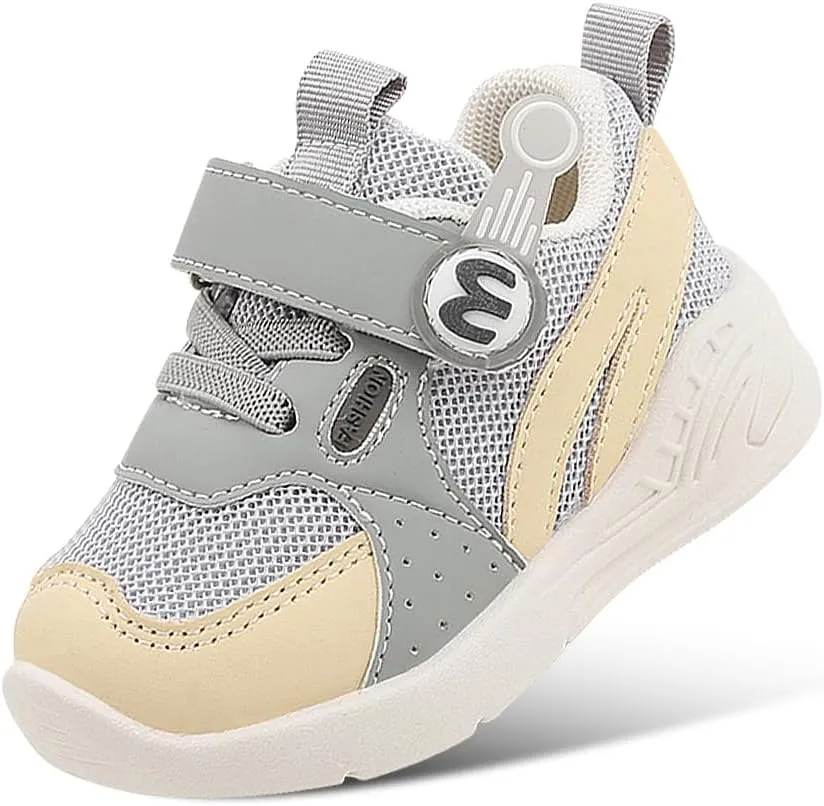 DEEKEY Toddler Boys Girls Tennis Barefoot Shoes Preschool Non Slip Lightweight Breathable First Walking Shoes Running Outdoor Shoes