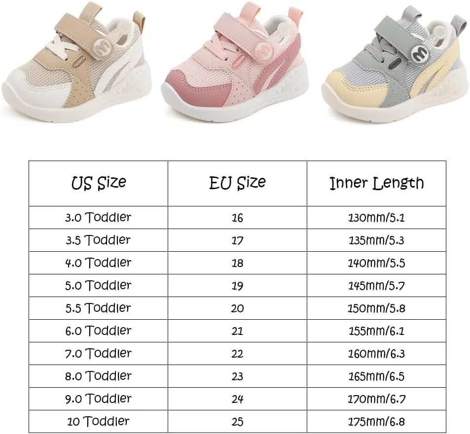 DEEKEY Toddler Boys Girls Tennis Barefoot Shoes Preschool Non Slip Lightweight Breathable First Walking Shoes Running Outdoor Shoes
