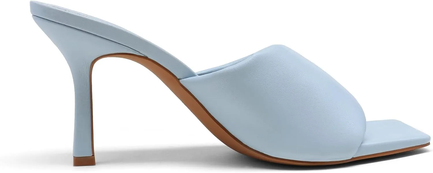 DREAM PAIRS Womens High Stilettos Heels Mules Open Square Toe Slip On Comfort Sexy Dress Pumps Sandals Evening Party Prom Dance Shoes