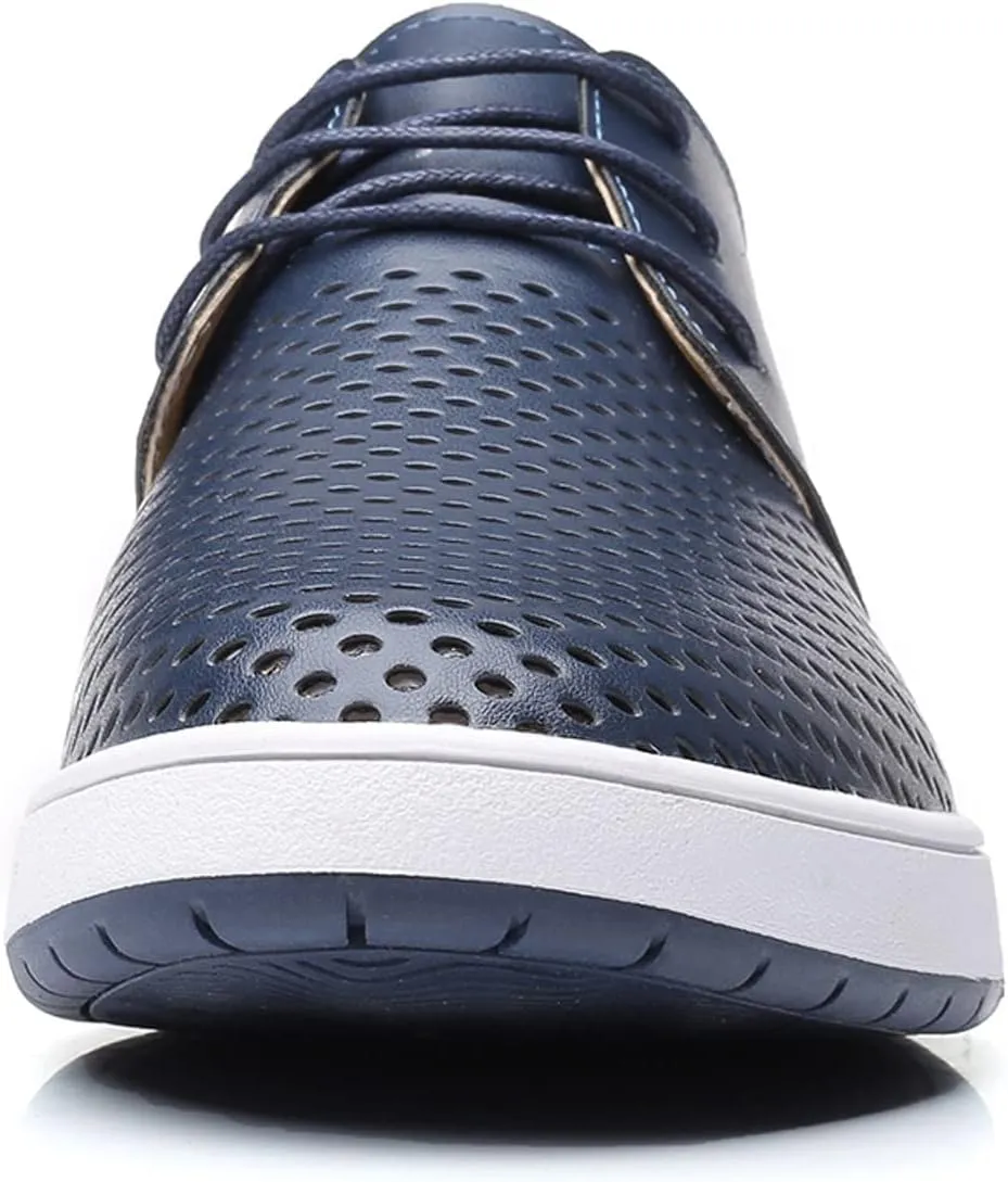 Dress Shoe Men Slip On Summer Style Men's Breathable Comfortable Business Lace Up Leisure Hollow Solid Leather Shoes Wingtip Oxfords Shoes Men