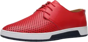 Dress Shoe Men Slip On Summer Style Men's Breathable Comfortable Business Lace Up Leisure Hollow Solid Leather Shoes Wingtip Oxfords Shoes Men