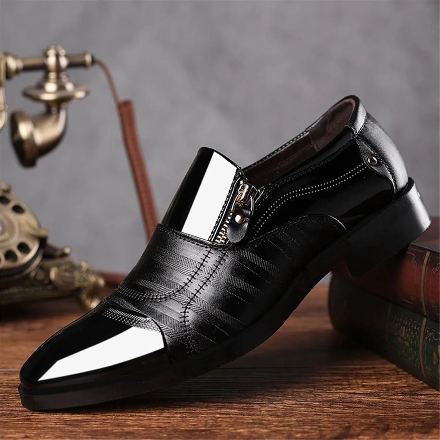 Dress Shoes for Men Comfortable Dressy Classical Style Men's Breathable Hollow Business Mens Oxfords Shoes Wide Leather