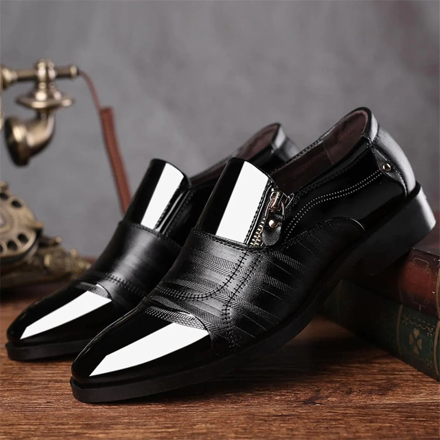 Dress Shoes for Men Comfortable Dressy Classical Style Men's Breathable Hollow Business Mens Oxfords Shoes Wide Leather