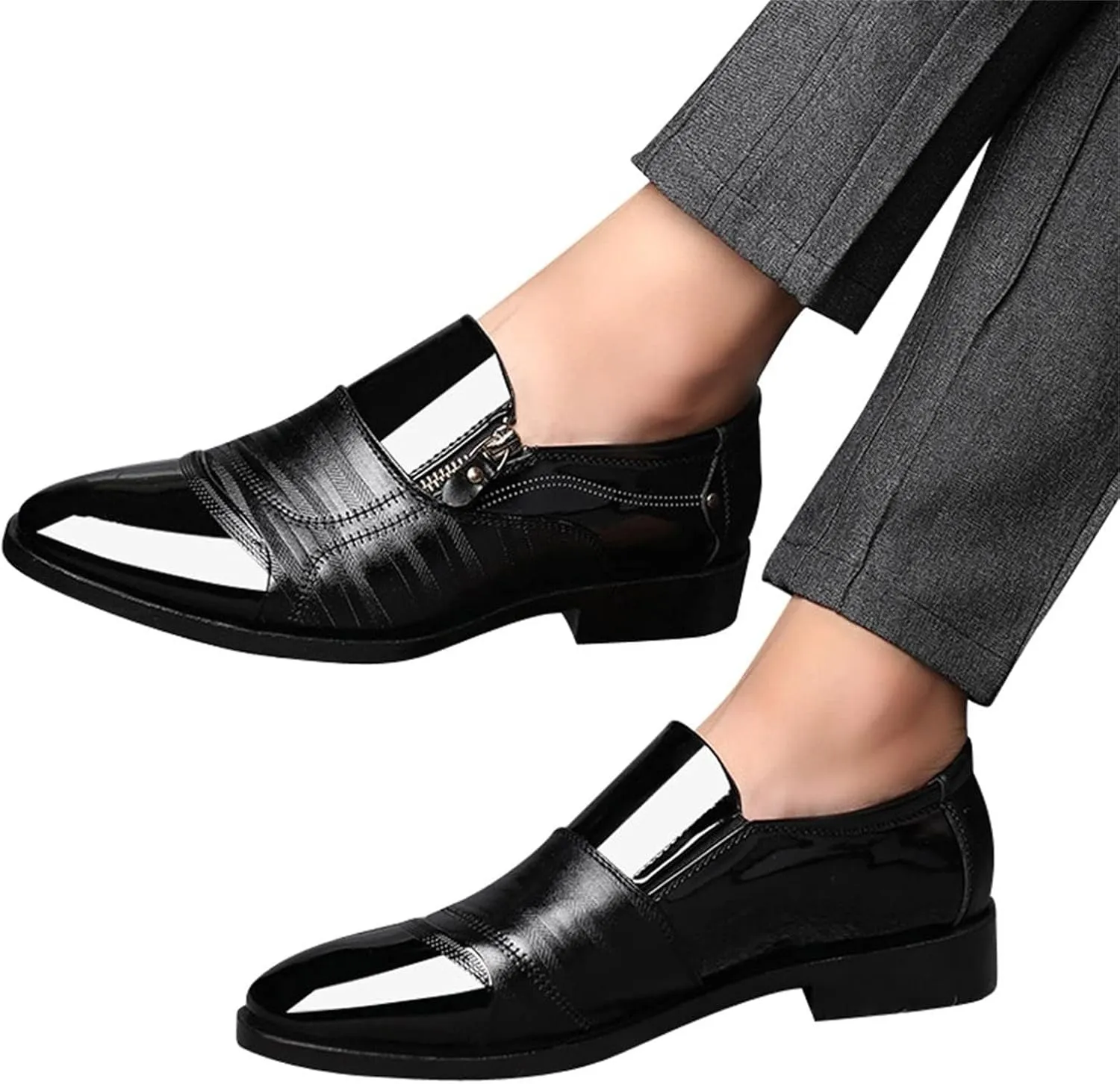Dress Shoes for Men Comfortable Dressy Classical Style Men's Breathable Hollow Business Mens Oxfords Shoes Wide Leather