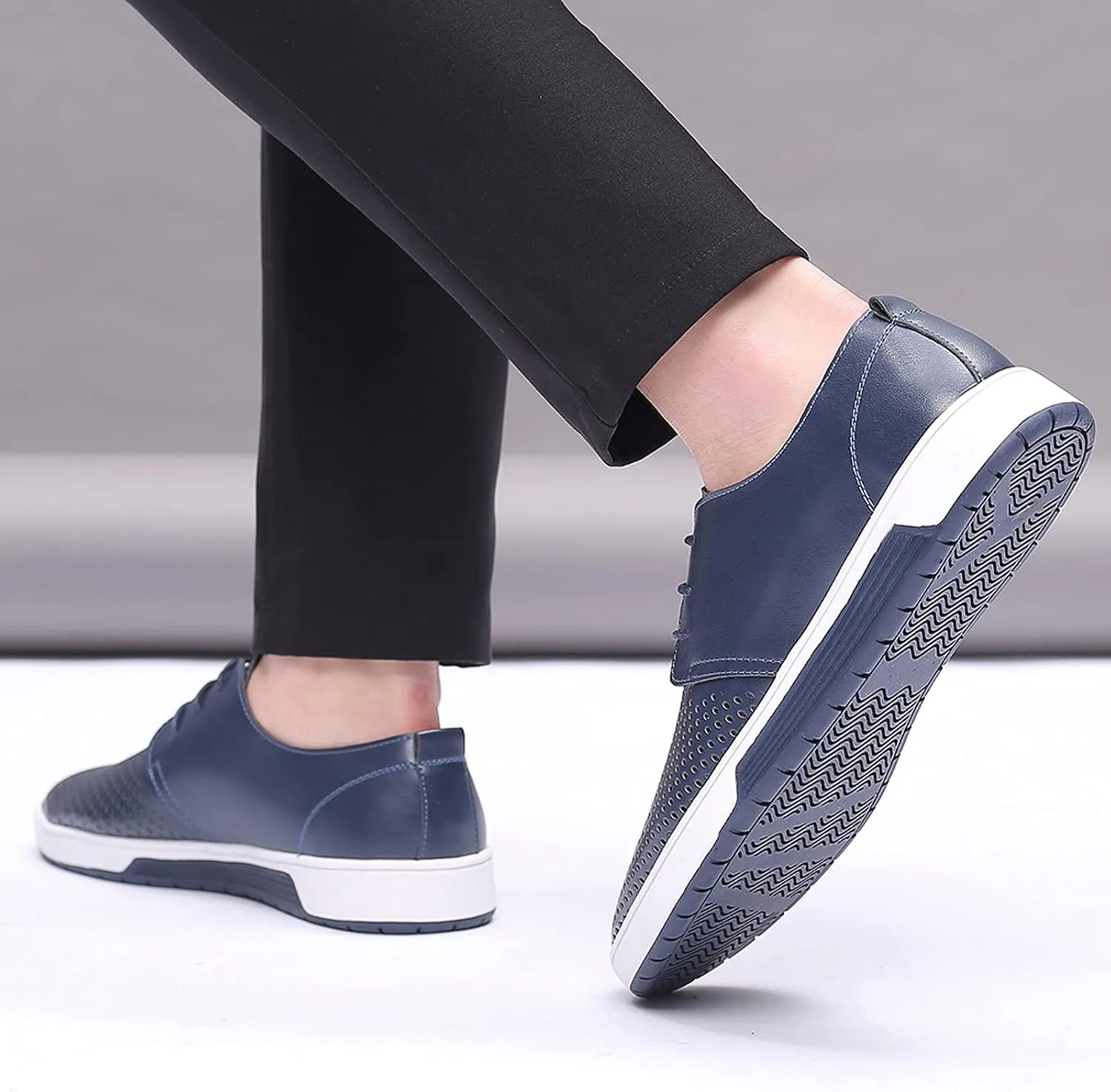 Dress Shoes Men Size 9 Brown Summer Hollow Style Solid Shoes Leisure Men's Business Leather Breathable Summer Men's Leather Shoes Casual Oxfords Shoe Men