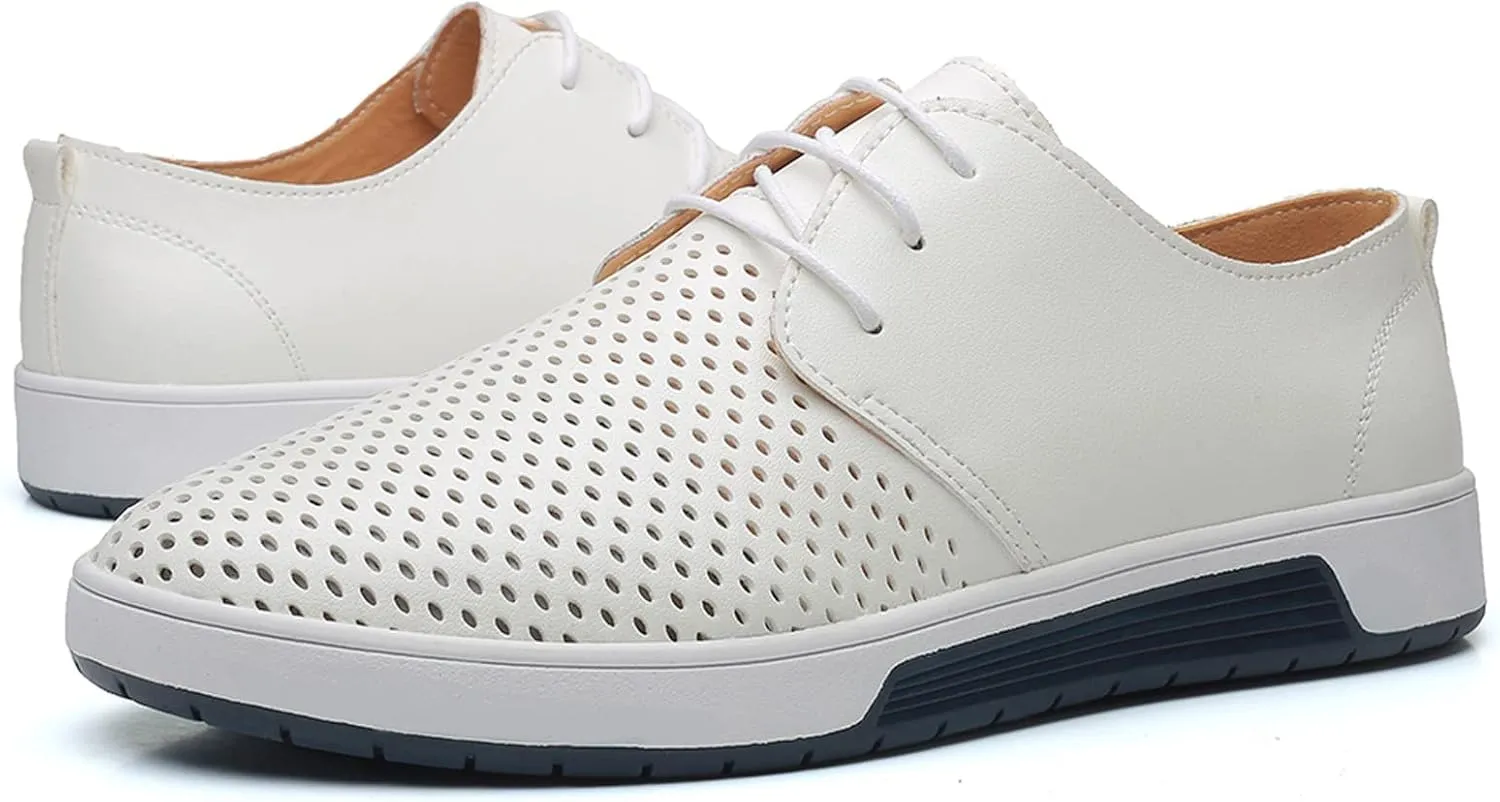 Dress Shoes Men Size 9 Brown Summer Hollow Style Solid Shoes Leisure Men's Business Leather Breathable Summer Men's Leather Shoes Casual Oxfords Shoe Men