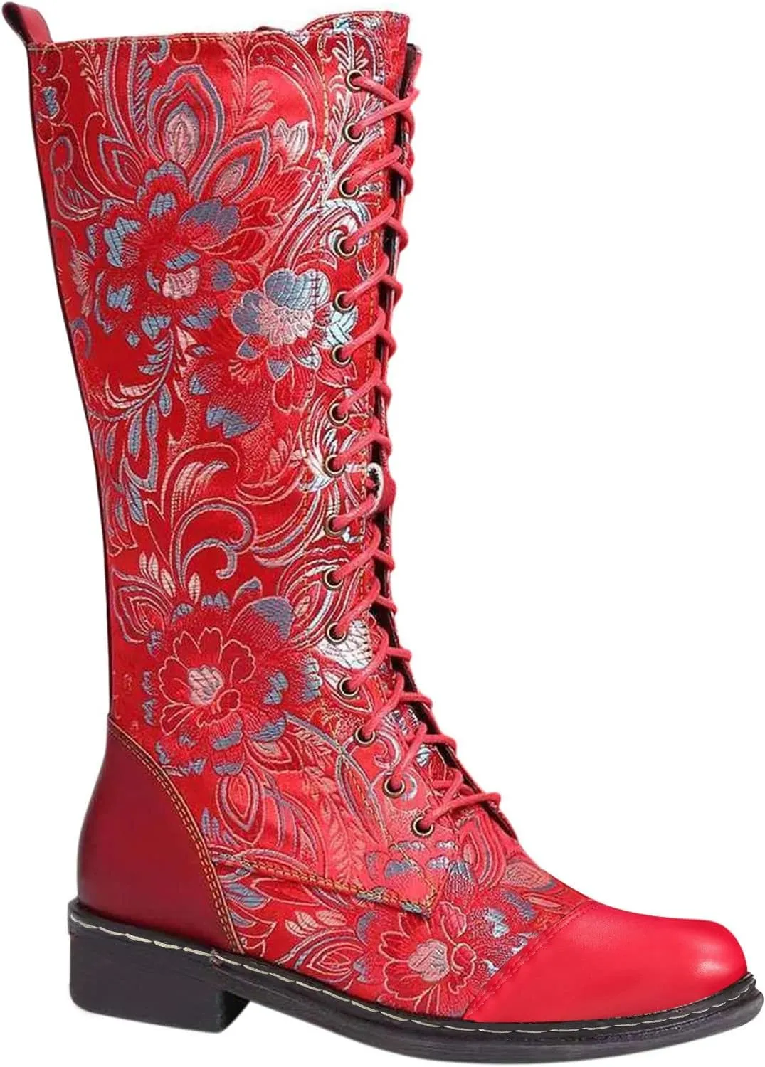 Extra Wide Calf Boots for Women Brown Black Knee High Boots for Women Low Heel Pointed Toe Black Western Boots Women Square Extra Wide Leg Cowgirl Boots Women Womens Black and White Cowboy Boot