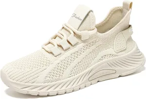 Flying Weaving Sneakers Women New Korean Fashion Round Head Lace Up Casual Shoes Thick Bottom Running Shoes Working