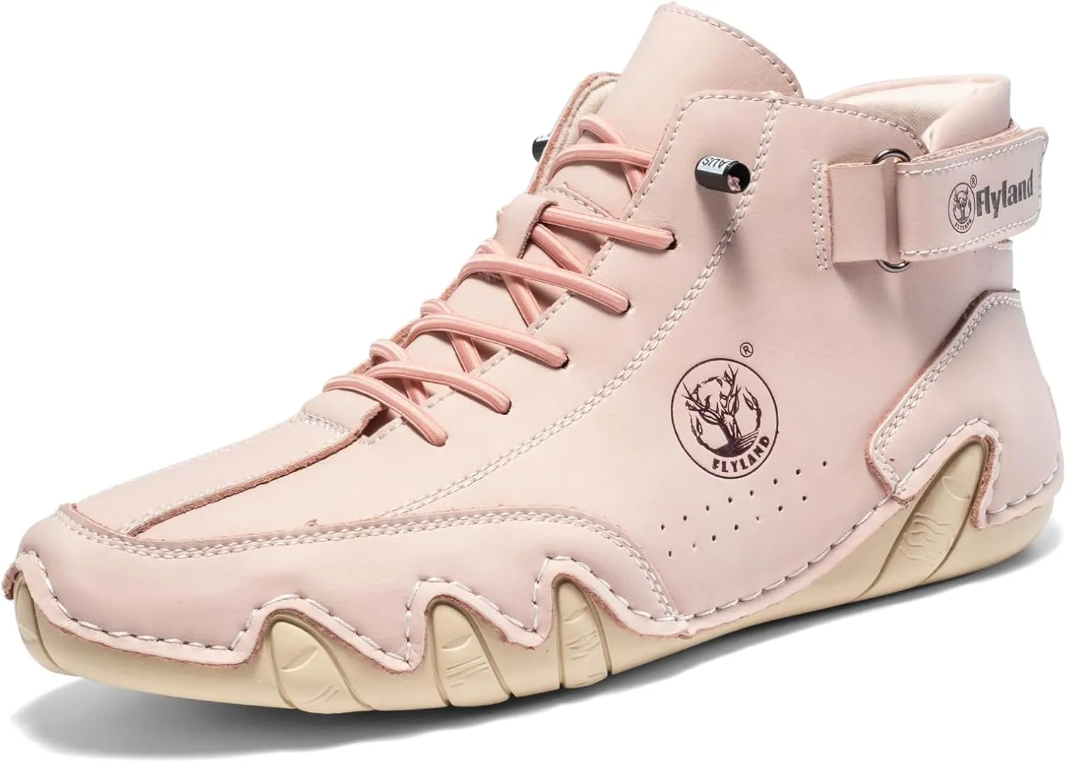 FLYLAND Womens Casual Leather Fashion Sneakers Handmade Ankle Chukka Boots Lightweight Slip-On Loafers Walking Driving Shoes