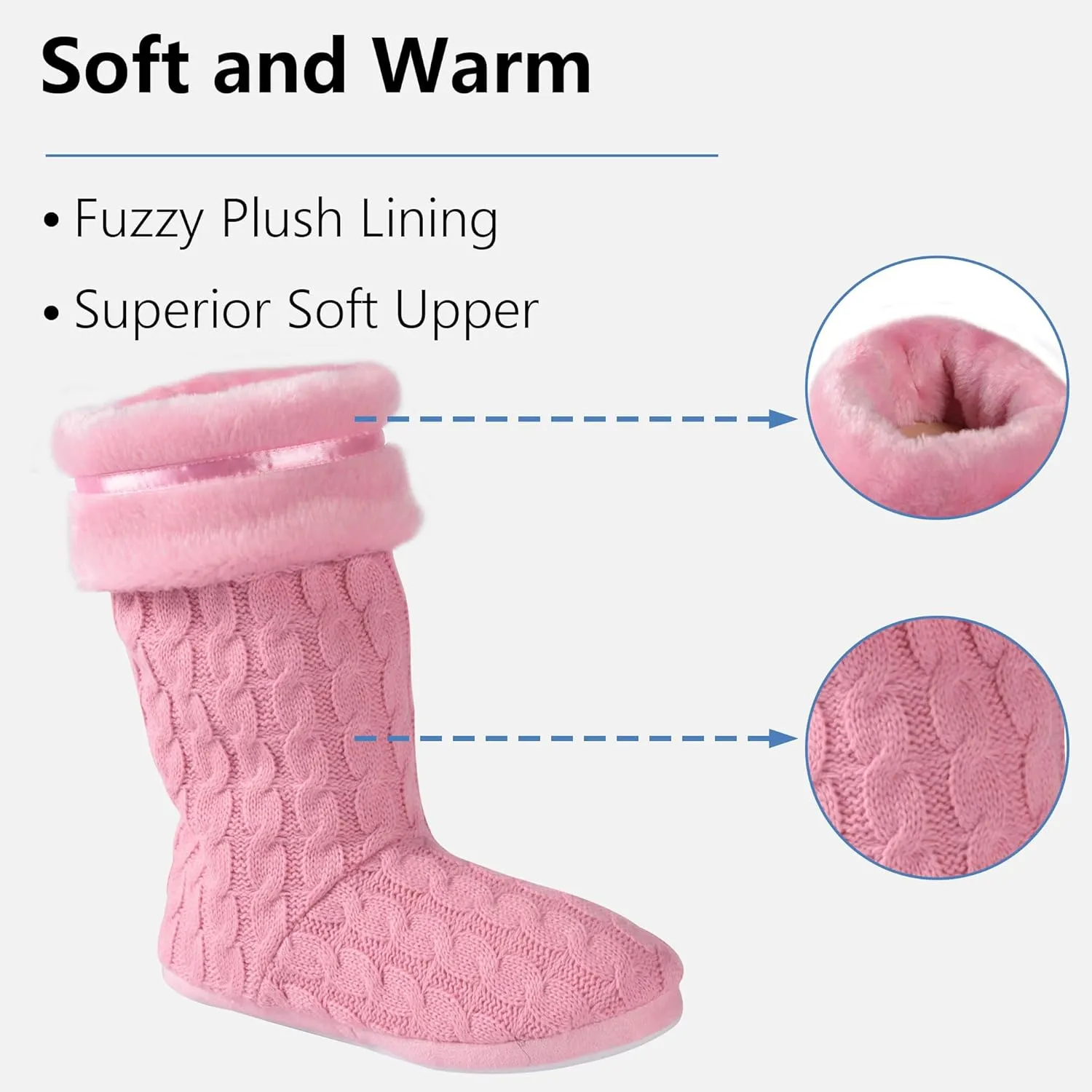 Forfoot Slipper Boots for Women, Cozy Fleece Non Slip Indoor House Shoes
