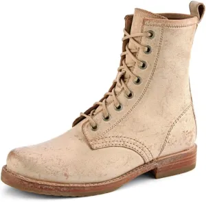 Frye Veronica Womens Combat Boots Crafted from Hand-Burnished Vintage Italian Leather with Genuine Stitch-Down Welt Construction and Leather Lining  6  Shaft Height