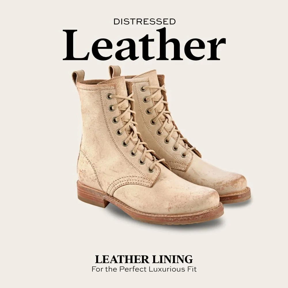 Frye Veronica Womens Combat Boots Crafted from Hand-Burnished Vintage Italian Leather with Genuine Stitch-Down Welt Construction and Leather Lining  6  Shaft Height
