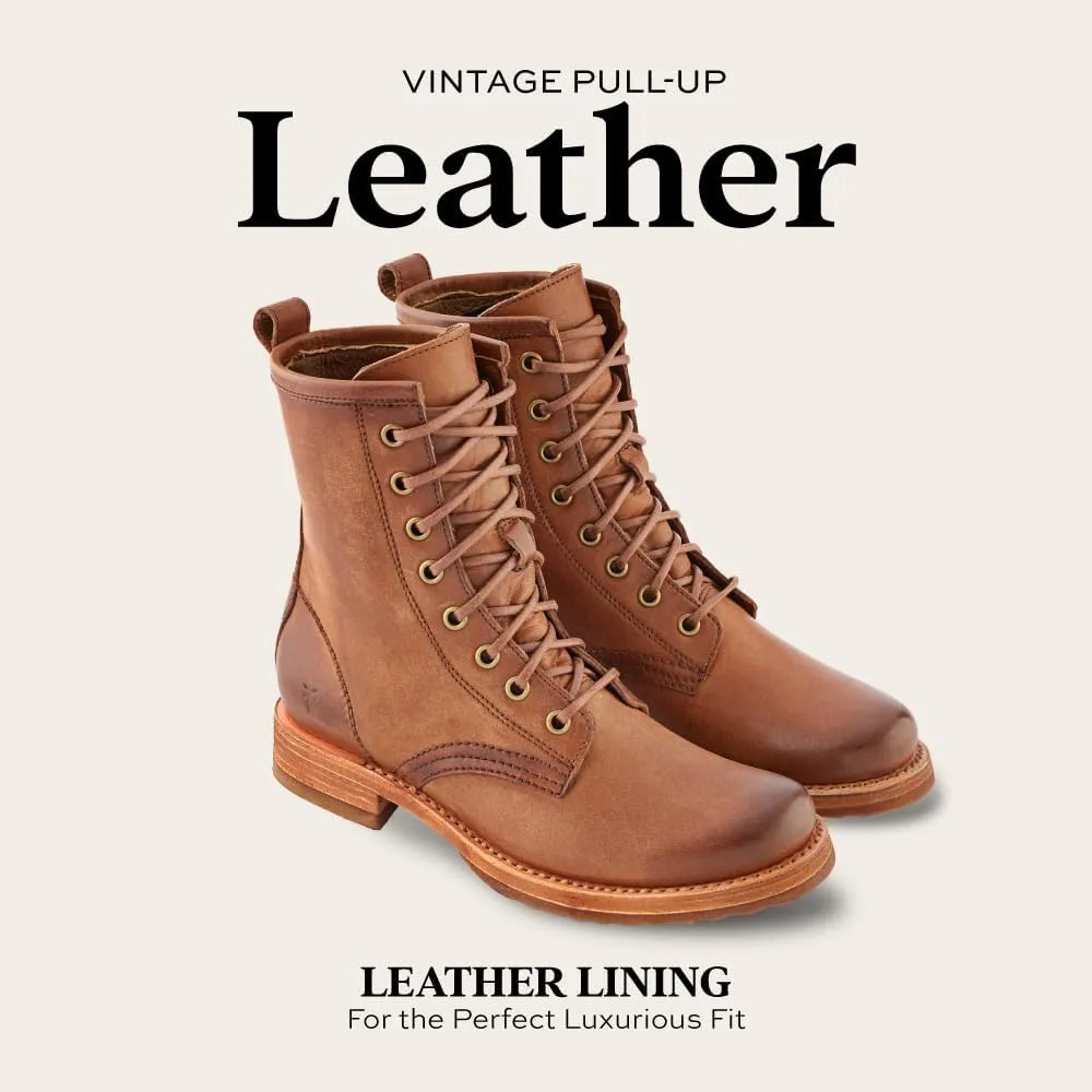 Frye Veronica Womens Combat Boots Crafted from Hand-Burnished Vintage Italian Leather with Genuine Stitch-Down Welt Construction and Leather Lining  6  Shaft Height