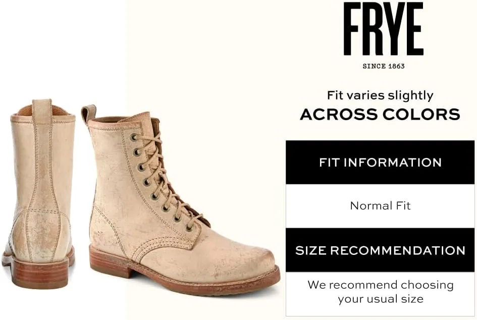 Frye Veronica Womens Combat Boots Crafted from Hand-Burnished Vintage Italian Leather with Genuine Stitch-Down Welt Construction and Leather Lining  6  Shaft Height