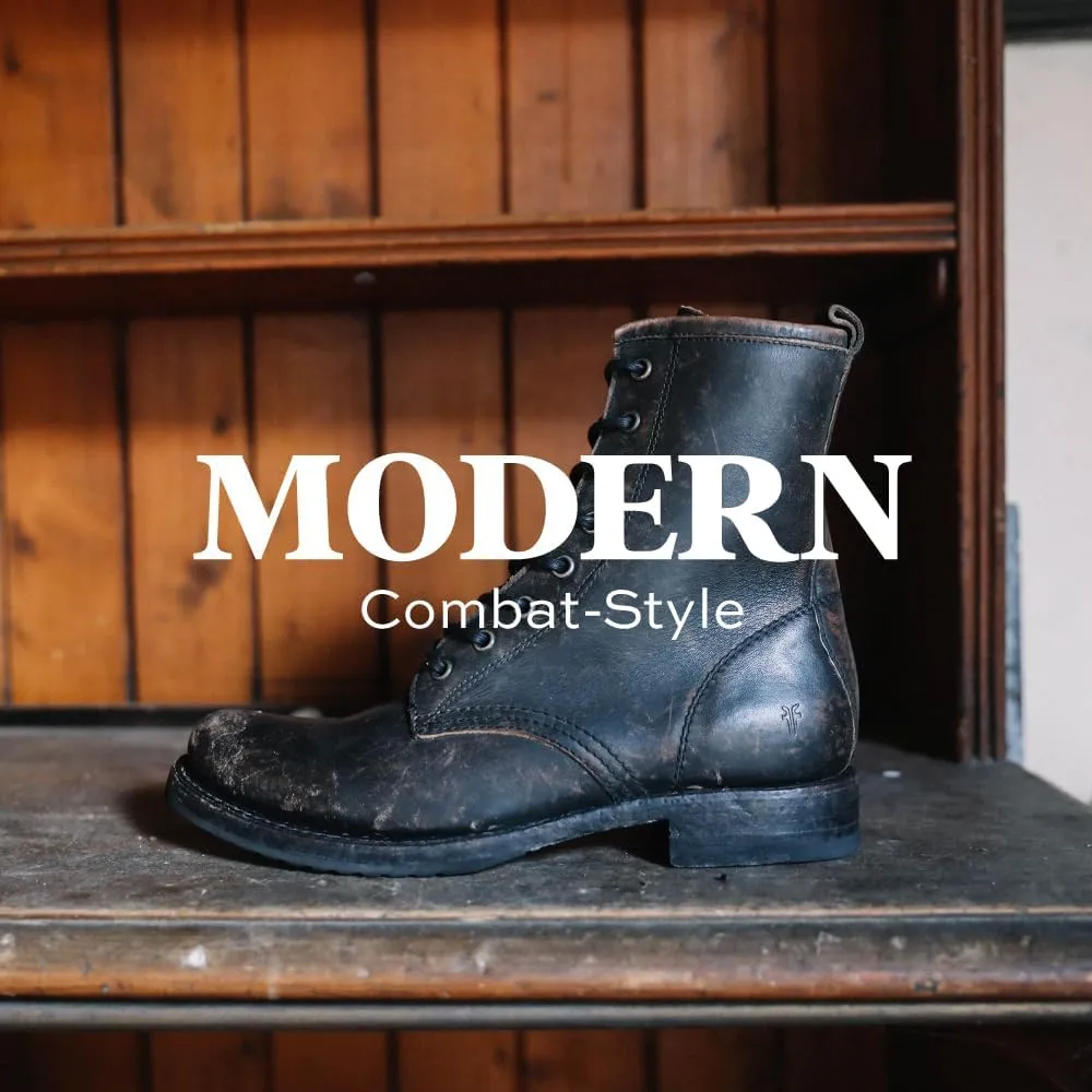 Frye Veronica Womens Combat Boots Crafted from Hand-Burnished Vintage Italian Leather with Genuine Stitch-Down Welt Construction and Leather Lining  6  Shaft Height
