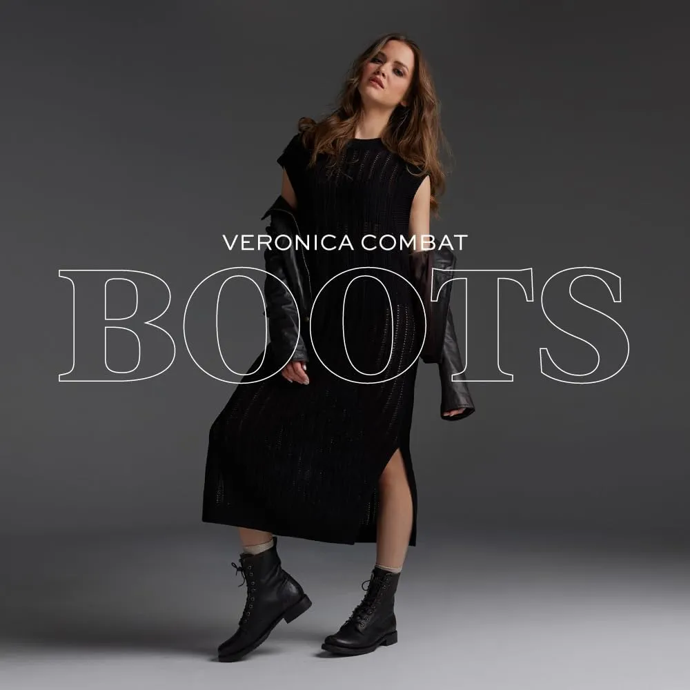 Frye Veronica Womens Combat Boots Crafted from Hand-Burnished Vintage Italian Leather with Genuine Stitch-Down Welt Construction and Leather Lining  6  Shaft Height