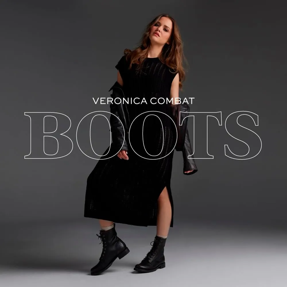 Frye Veronica Womens Combat Boots Crafted from Hand-Burnished Vintage Italian Leather with Genuine Stitch-Down Welt Construction and Leather Lining  6  Shaft Height